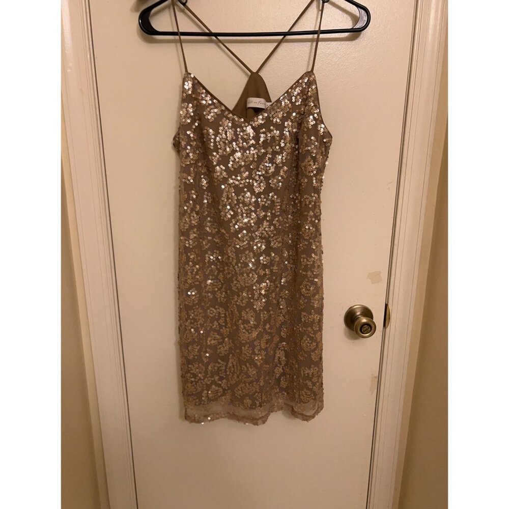 All In Favor Women’s Sequined Sparkly Strappy Party Mini Dress Size S